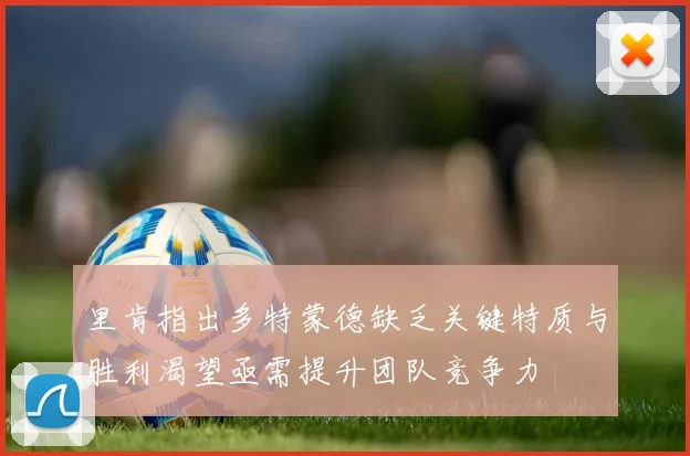 里肯指出多特蒙德缺乏关键特质与胜利渴望亟需提升团队竞争力